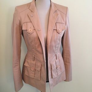 Anne Klein Suit Snap Button Up Belt Loops Jacket